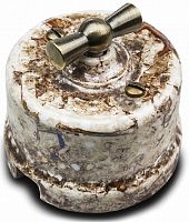 Переключатель-ретро керамика Bironi Лизетта 1-кл. проходной мрамор картинка